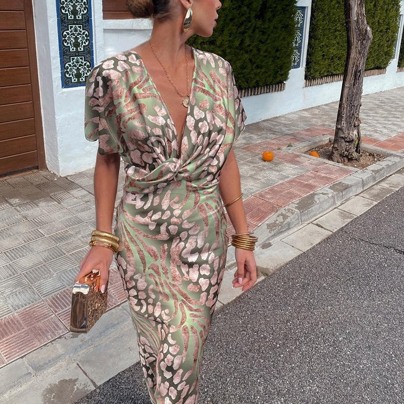 Kvinnors Maxi Klänning Elegant Mjuk Tyg 3