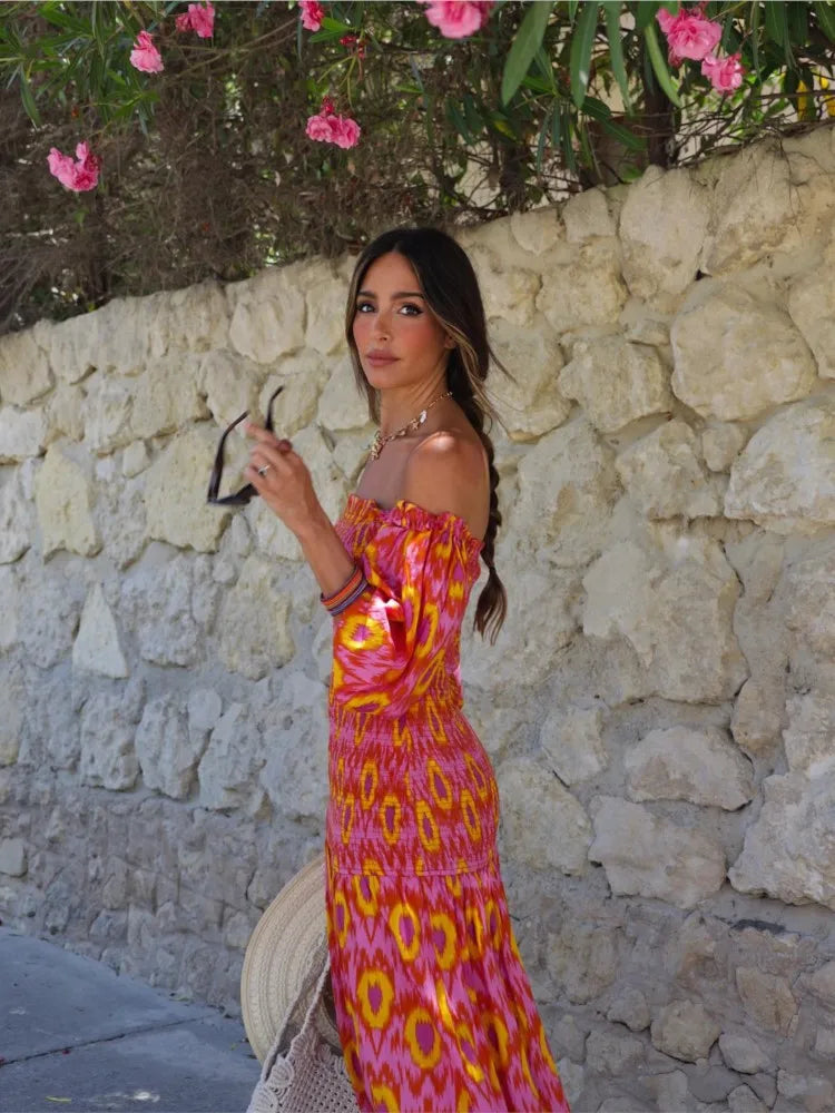 Kvinnors Maxi Klänning Flödande Lätt Tyg 3