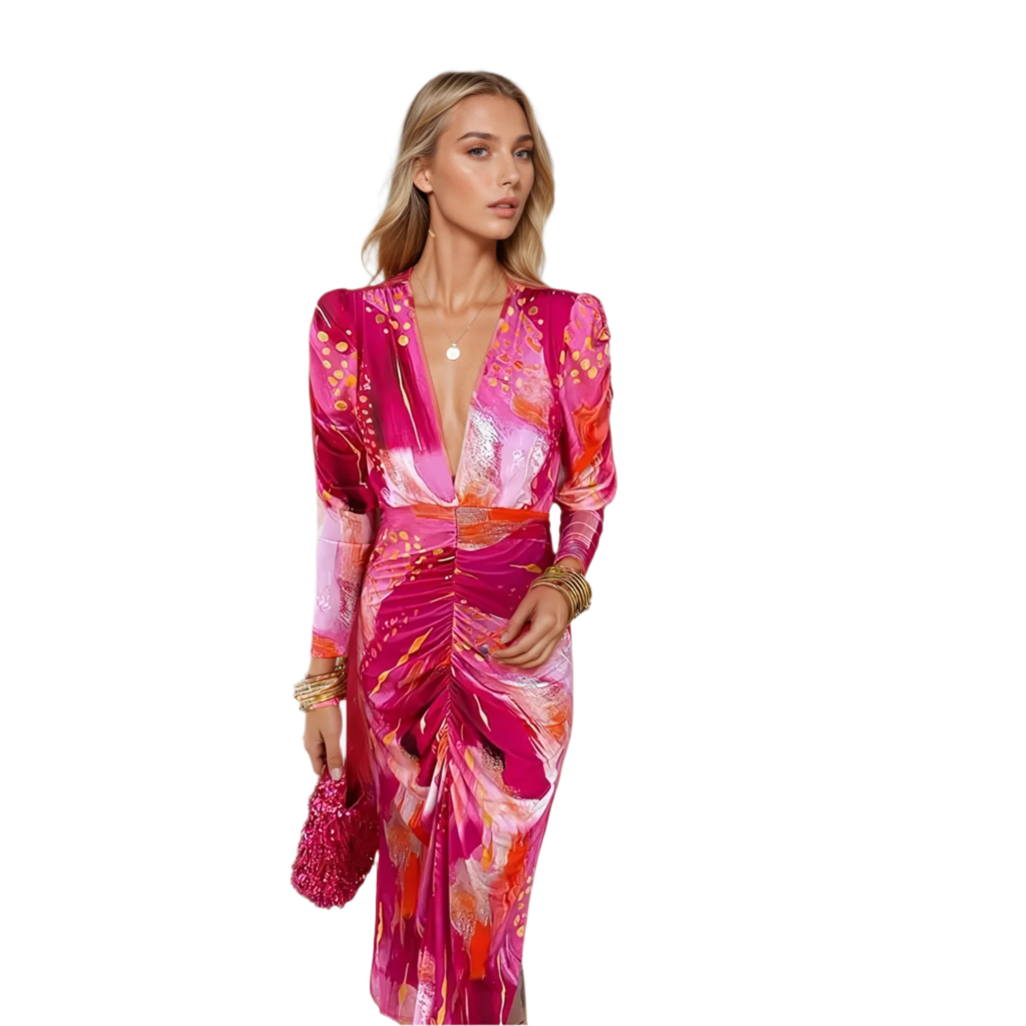 Kvinnors Maxi Klänning Flödande Mjukt Tyg Elegant 0