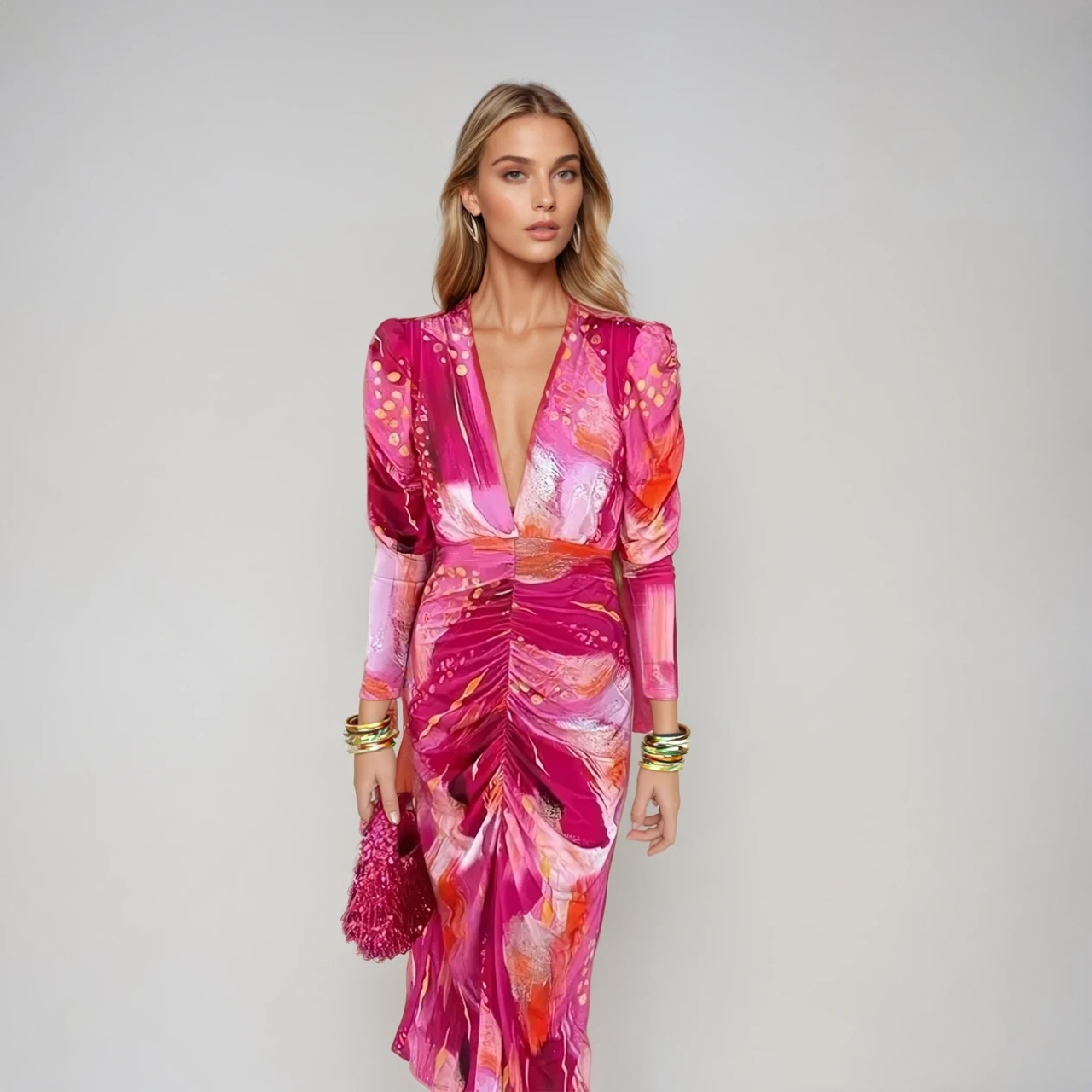 Kvinnors Maxi Klänning Flödande Mjukt Tyg Elegant 1