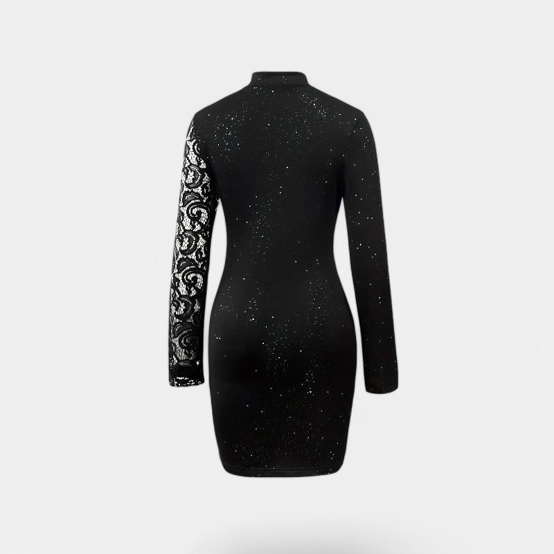 Kvinnors Maxi Klänning Hög Krage Spets Polyester 1