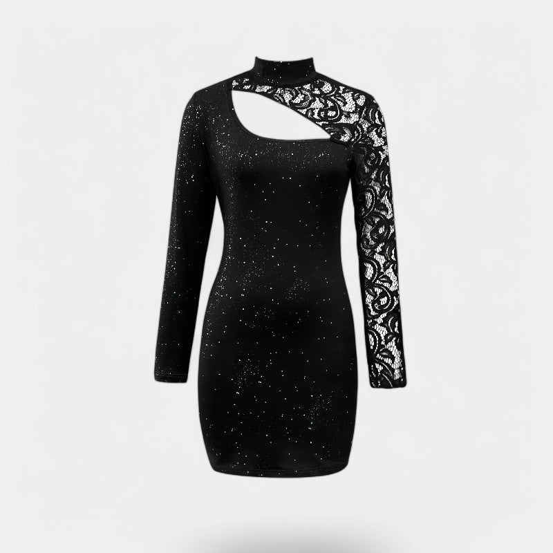 Kvinnors Maxi Klänning Hög Krage Spets Polyester 2