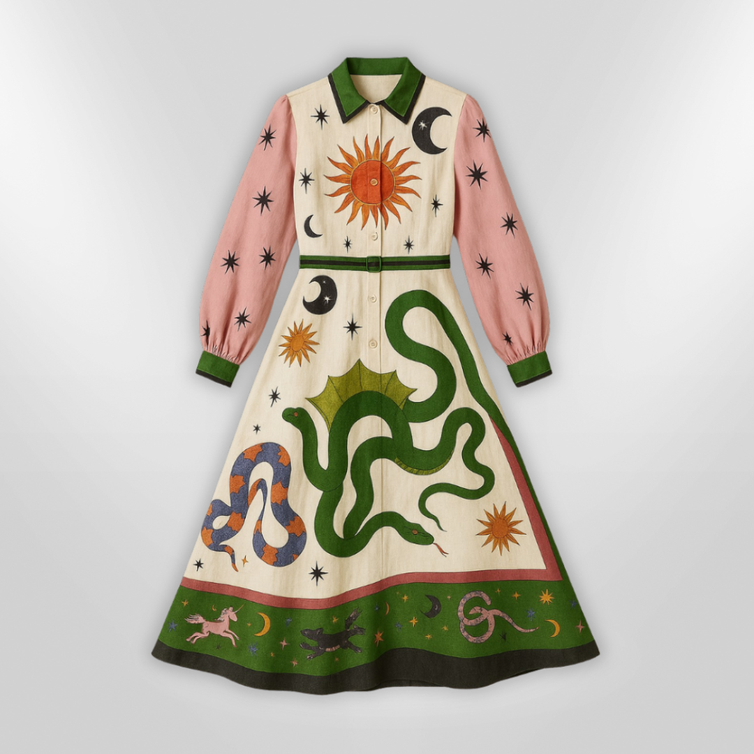 Kvinnors Maxi Klänning Med Voluminösa Ärmar 3