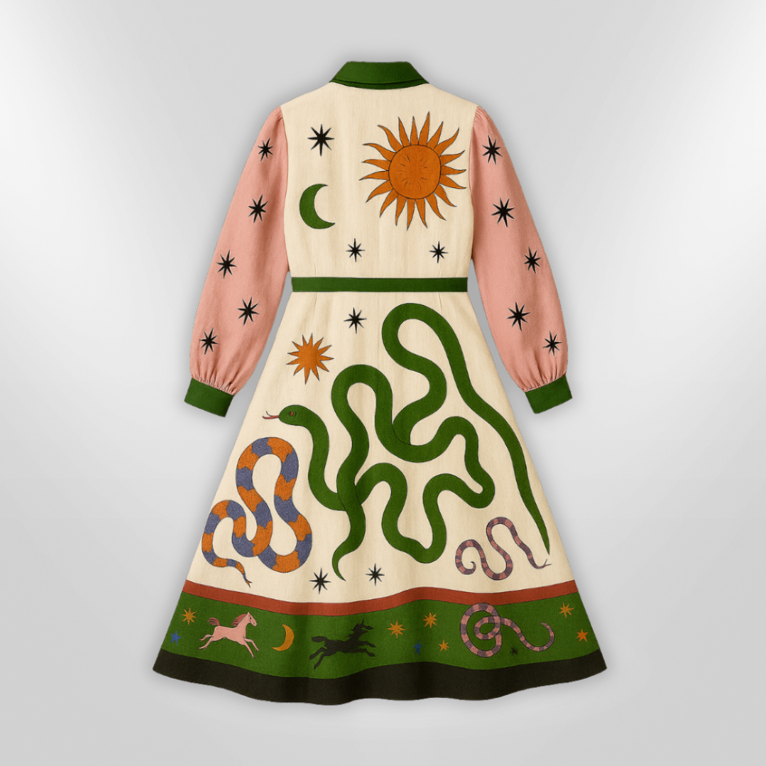 Kvinnors Maxi Klänning Med Voluminösa Ärmar 4