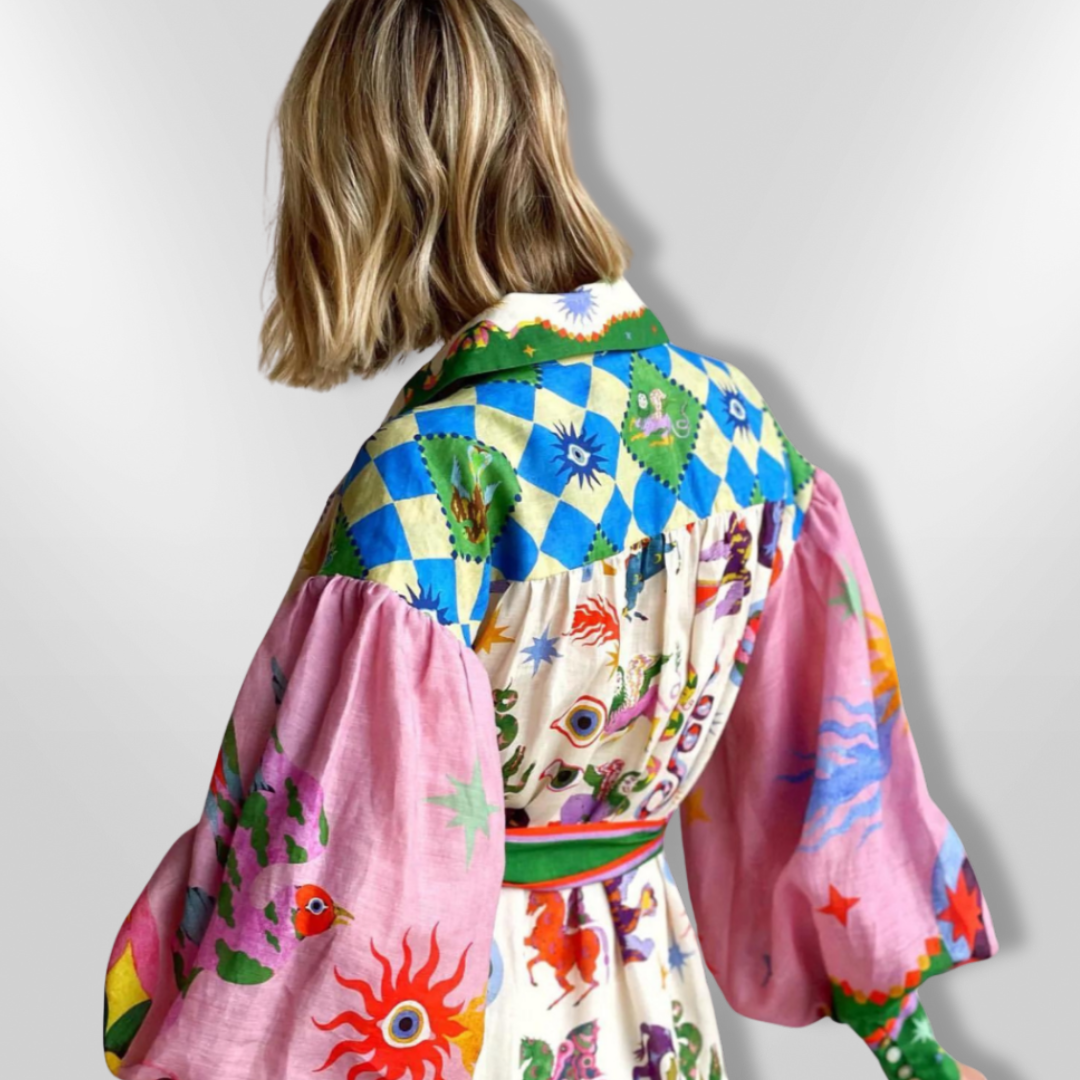 Kvinnors Maxi Klänning Med Voluminösa Ärmar 8