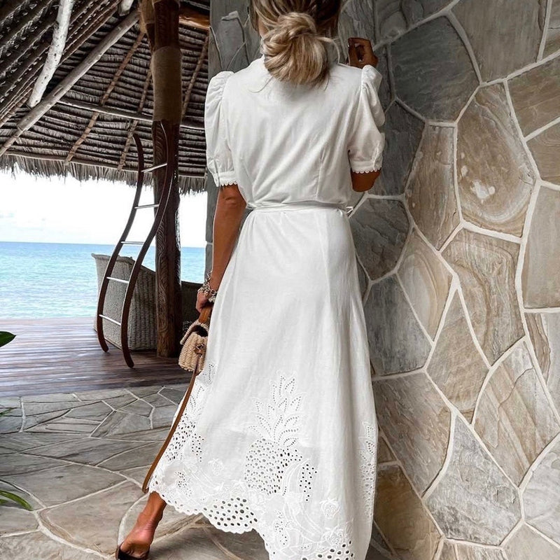 Kvinnors Maxi Klänning Sommar Stil Polyester 1