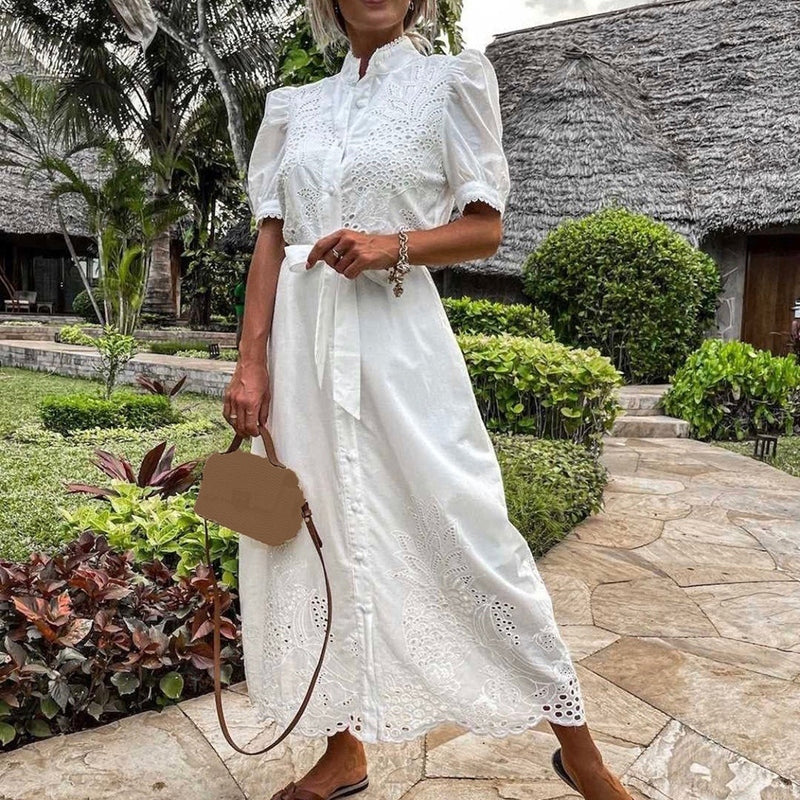 Kvinnors Maxi Klänning Sommar Stil Polyester 2