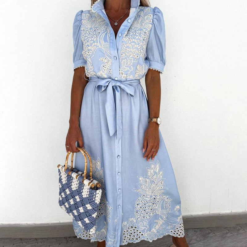 Kvinnors Maxi Klänning Sommar Stil Polyester 4
