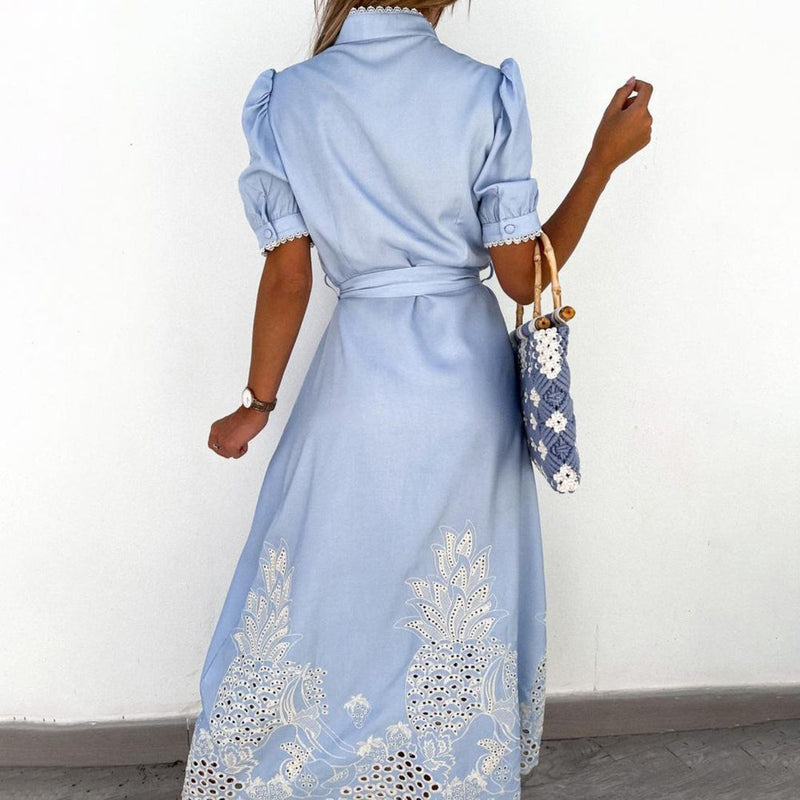 Kvinnors Maxi Klänning Sommar Stil Polyester 5