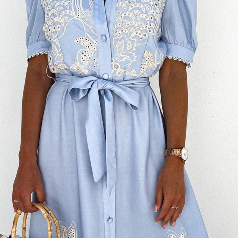 Kvinnors Maxi Klänning Sommar Stil Polyester 6