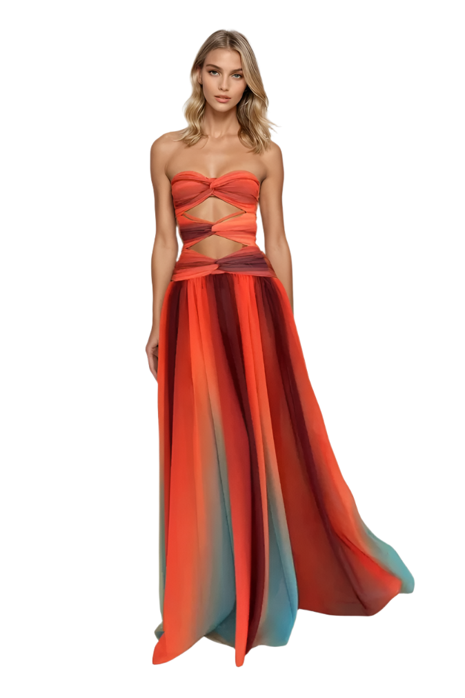 Kvinnors Maxiklänning Ombre Design Flödande Tyg 0