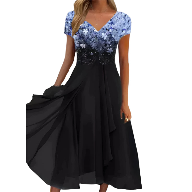Kvinnors Midi Klänning Blommig Chiffon 0