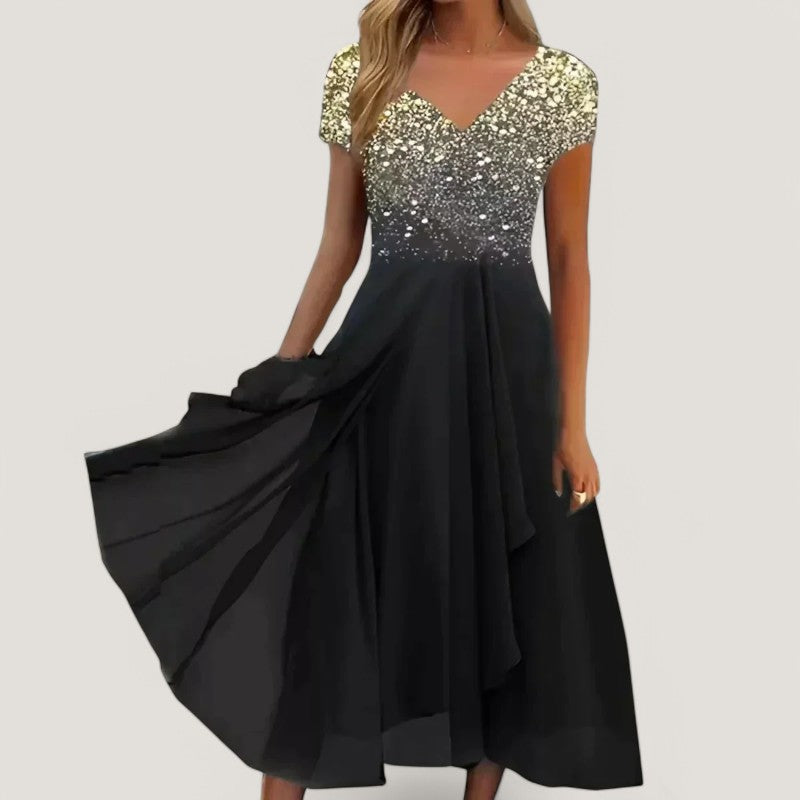 Kvinnors Midi Klänning Blommig Chiffon 2