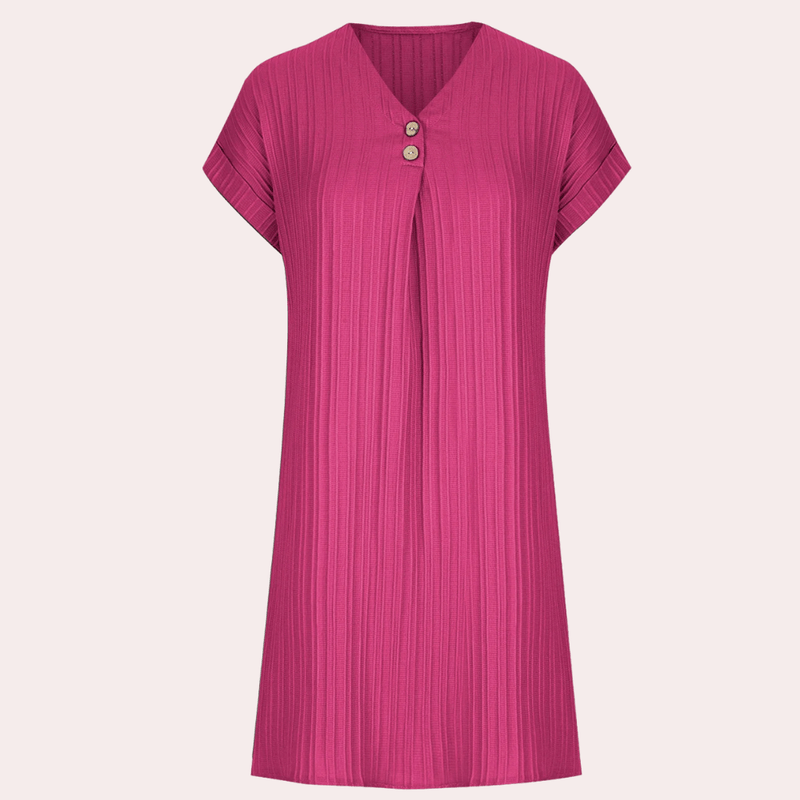 Kvinnors Mini Klänning V-ringning Minimalistisk Stil 2