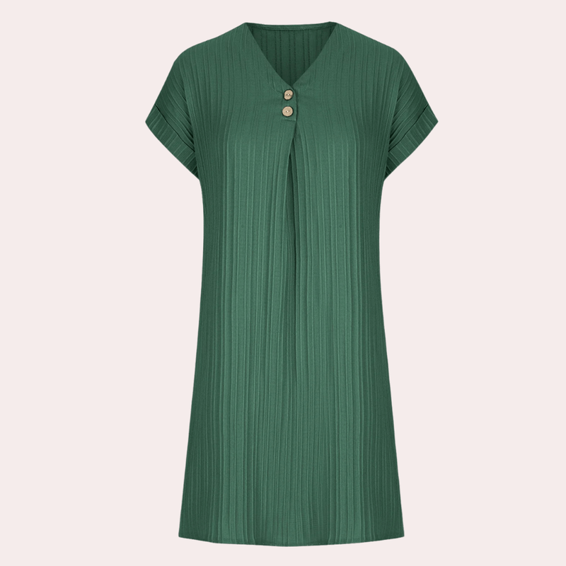 Kvinnors Mini Klänning V-ringning Minimalistisk Stil 5