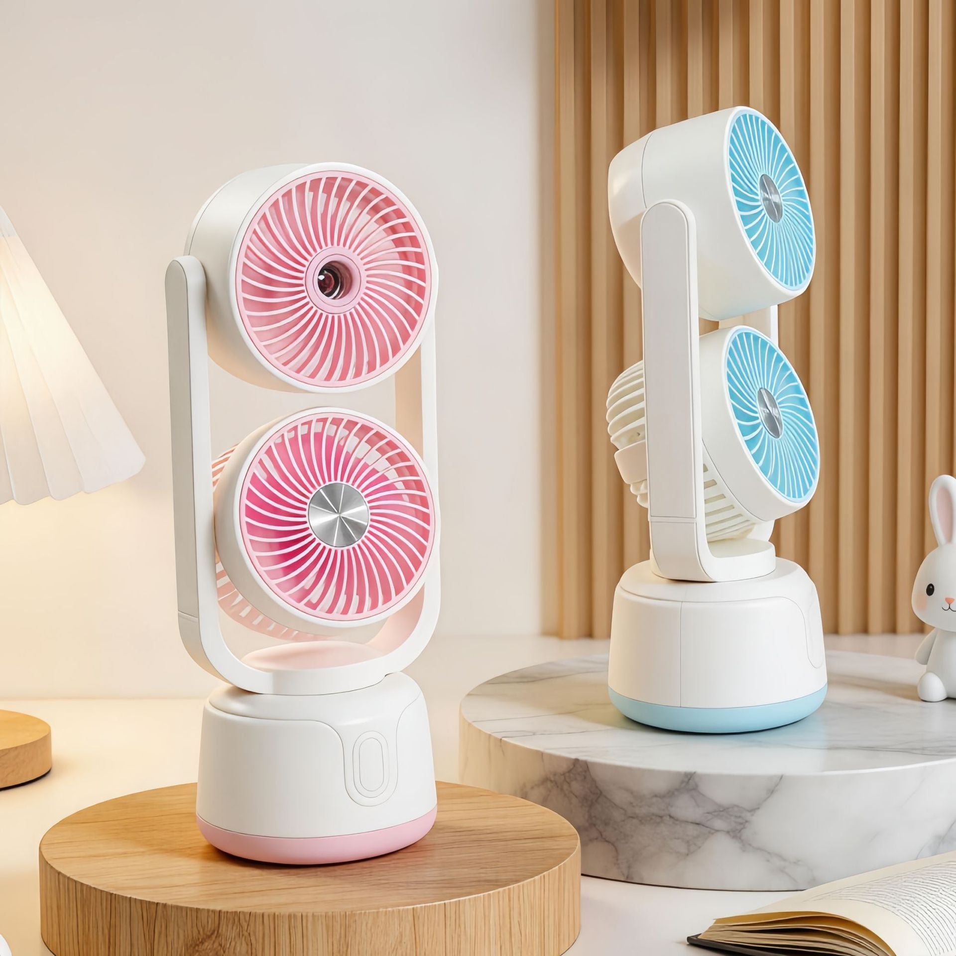 Kvinnors Multifunktionell Bordsfläkt med Dimfunktion och USB-Laddning 3