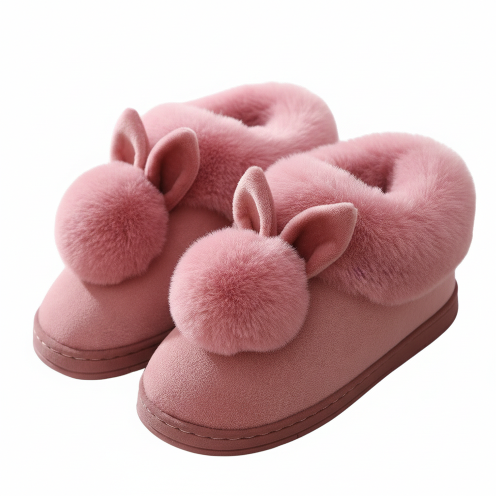 Kvinnors Mysiga Tofflor i Kaninstil 0