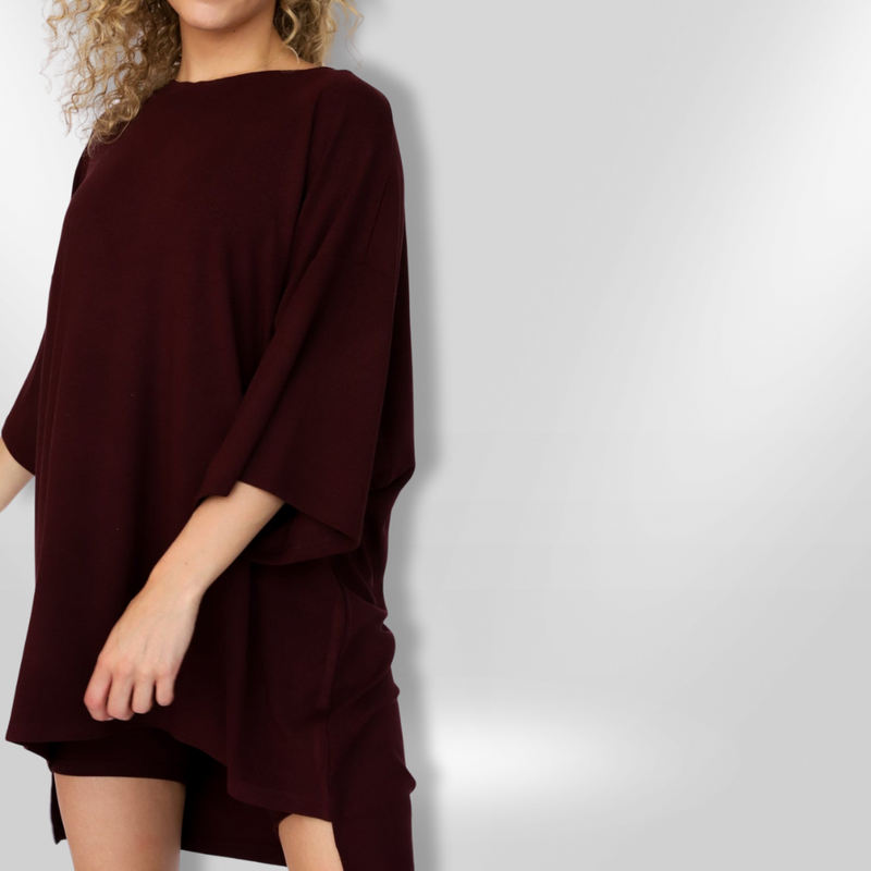 Kvinnors Oversized Topp och Avslappnade Shorts Mjuk Lätt Tyg 12