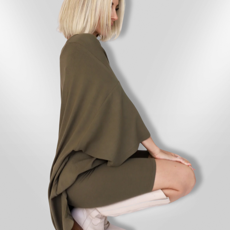 Kvinnors Oversized Topp och Avslappnade Shorts Mjuk Lätt Tyg 4