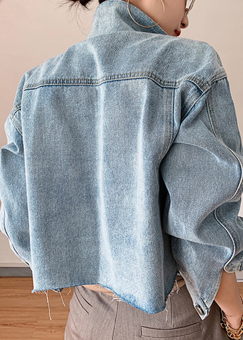 Kvinnors Patchwork Denimrock med Knappfickor 3