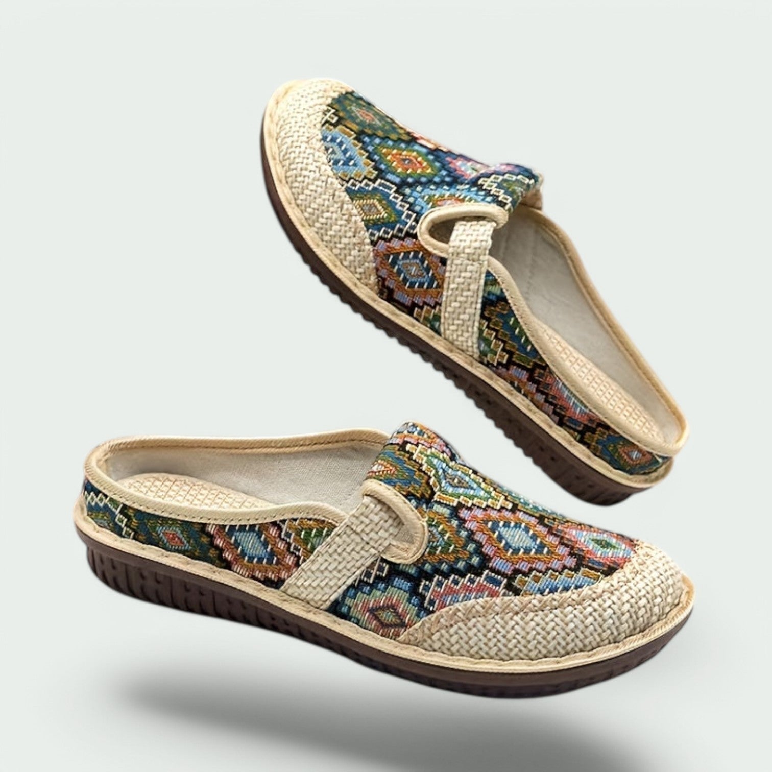 Kvinnors Plattform Sandaler med Stängd Tå och Geometriskt Mönster 2