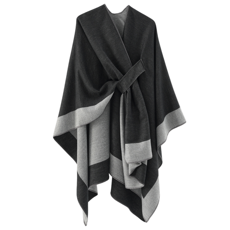 Kvinnors Poncho i Imiterat Kashmirstof Tidlös Design 0