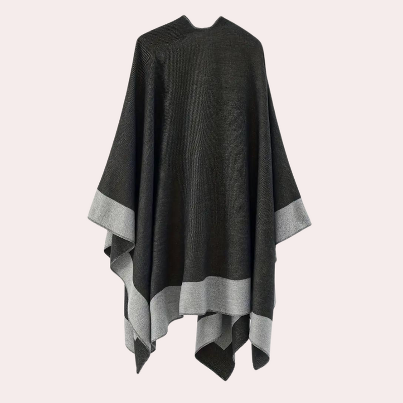 Kvinnors Poncho i Imiterat Kashmirstof Tidlös Design 1