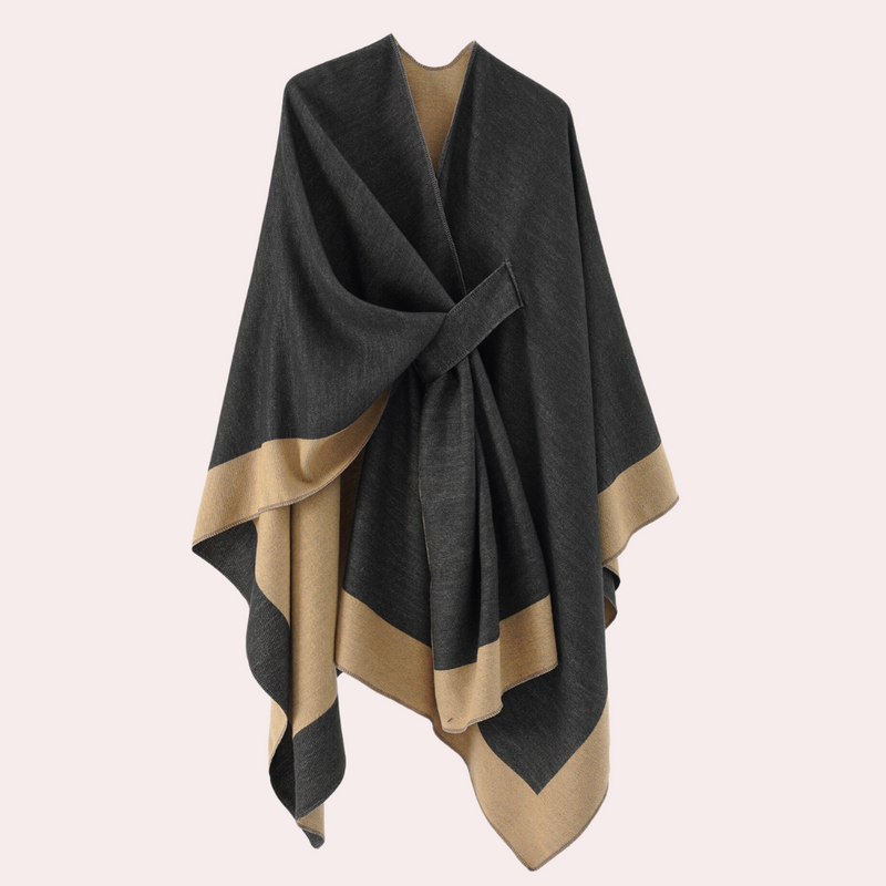 Kvinnors Poncho i Imiterat Kashmirstof Tidlös Design 4