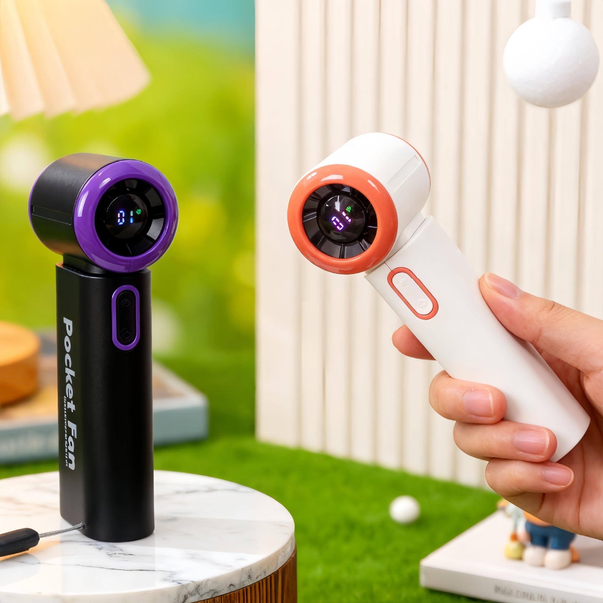 Kvinnors Portabla Minifläkt med LCD-Display och USB-Laddning 3