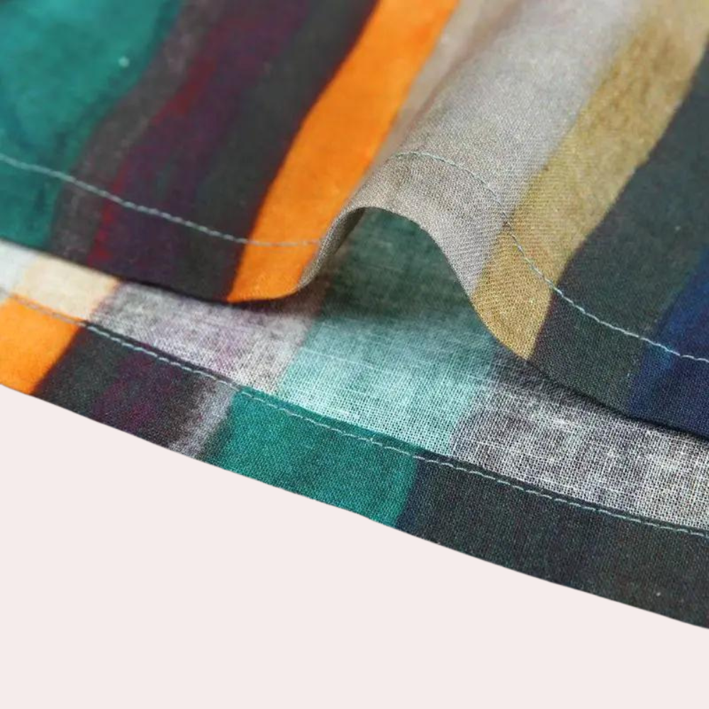 Kvinnors Retro Nederdel med Randig Design 3