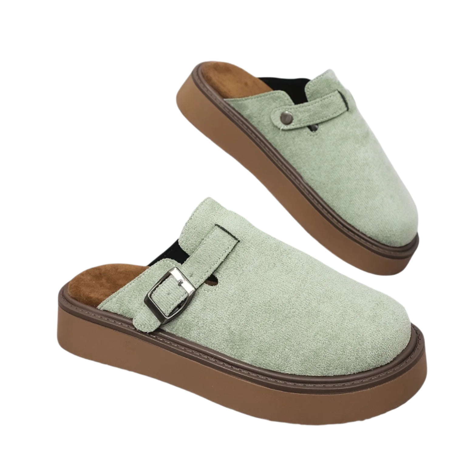 Kvinnors Retro Sandaler i PU-läder med Tjock Sula 0