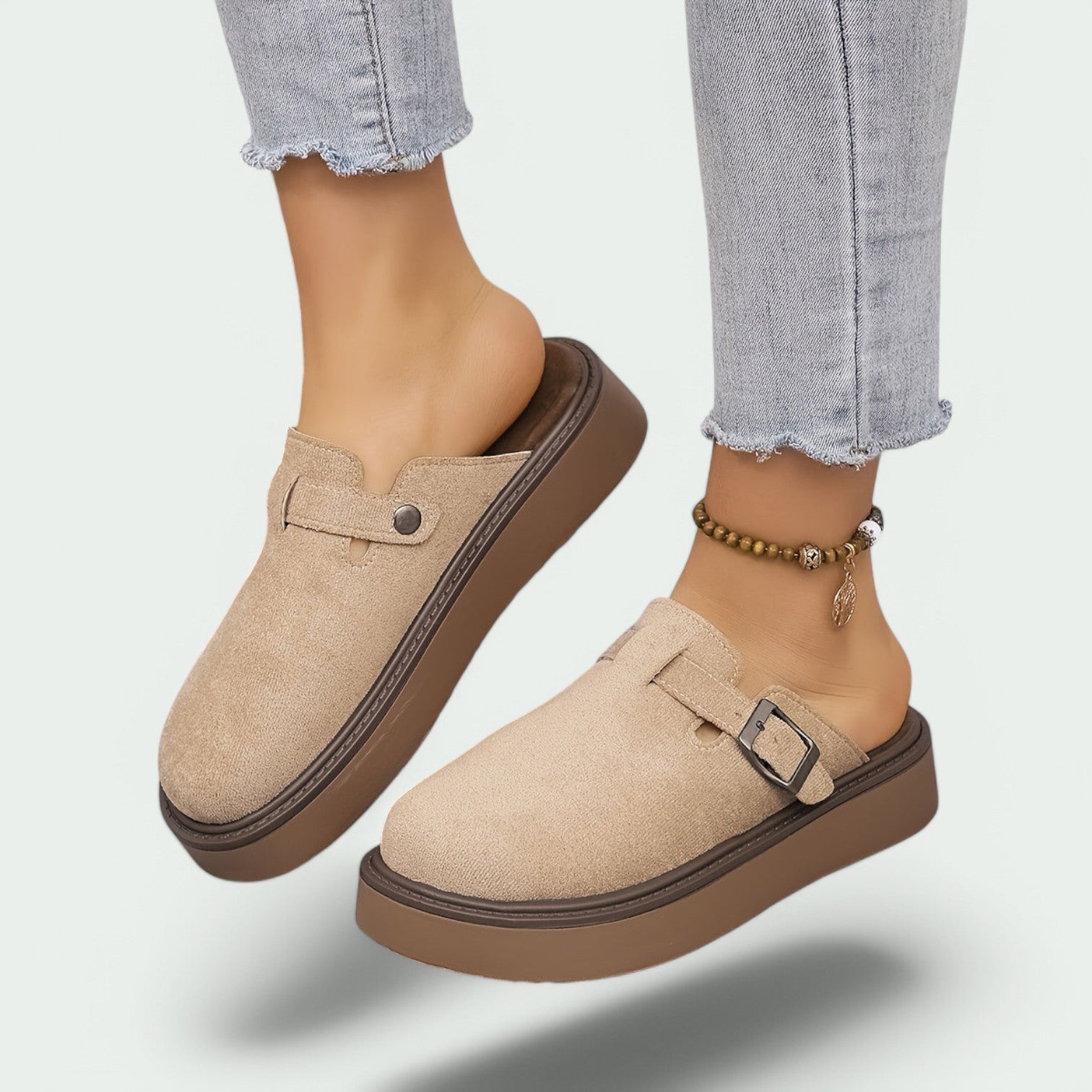 Kvinnors Retro Sandaler i PU-läder med Tjock Sula 1