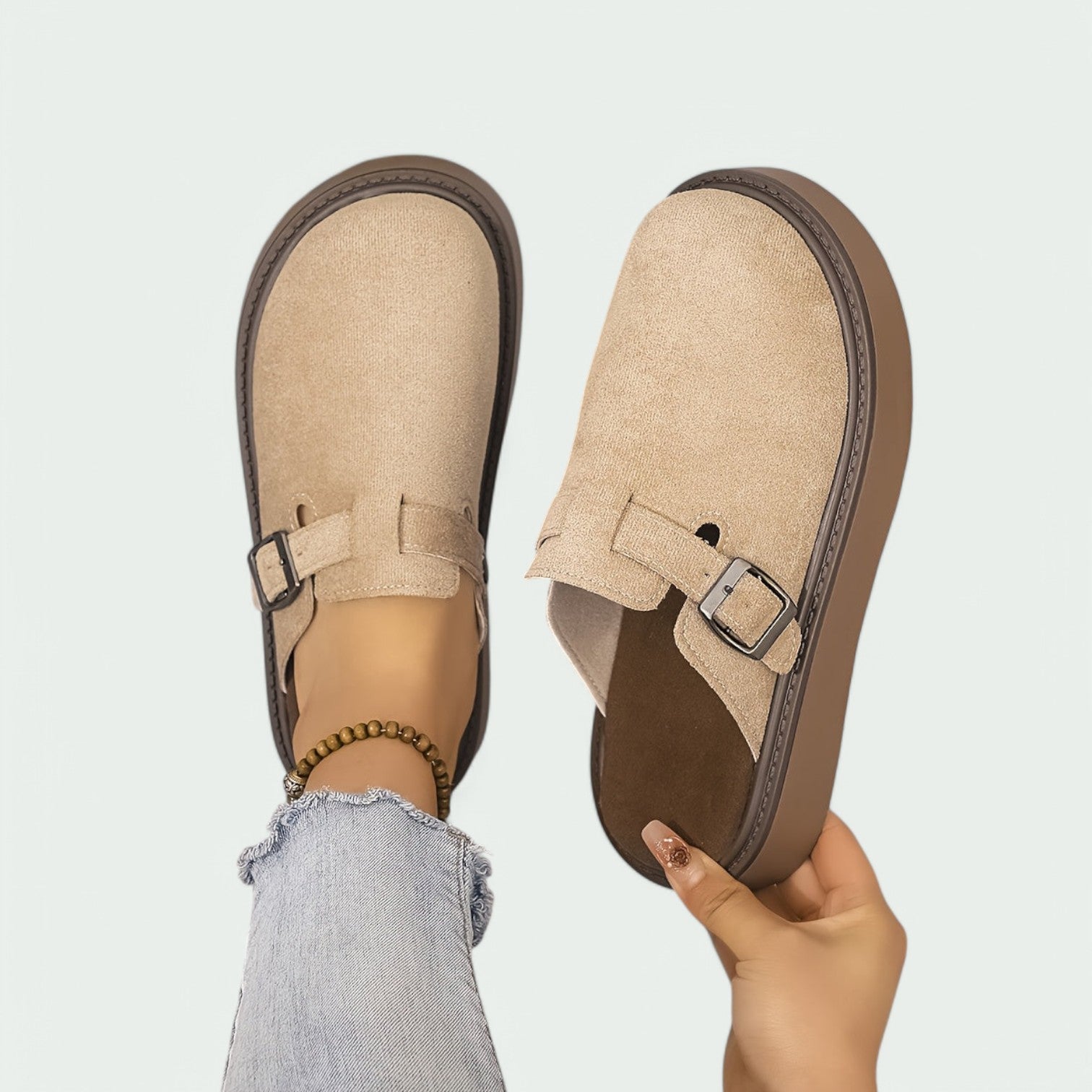 Kvinnors Retro Sandaler i PU-läder med Tjock Sula 3