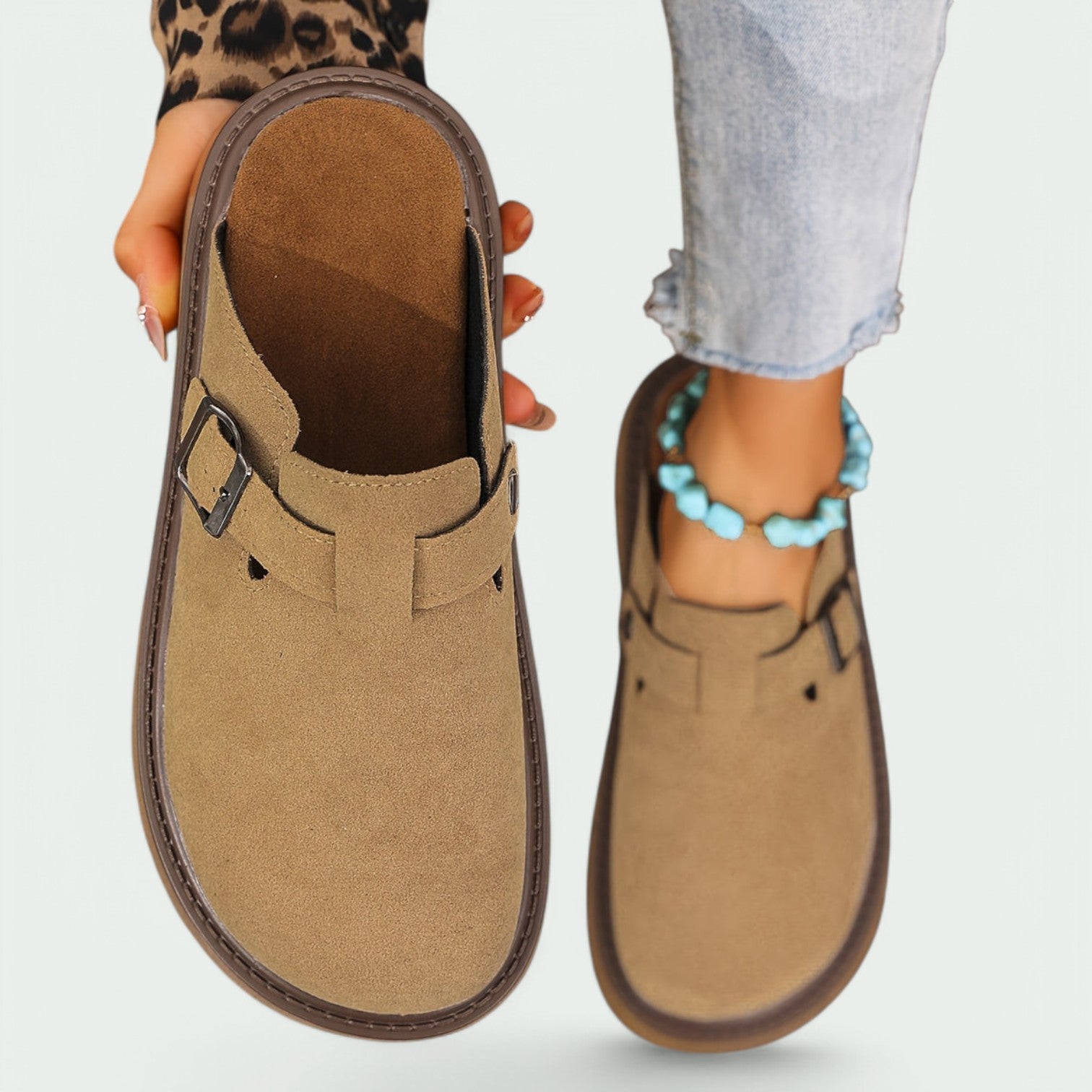 Kvinnors Retro Sandaler i PU-läder med Tjock Sula 6