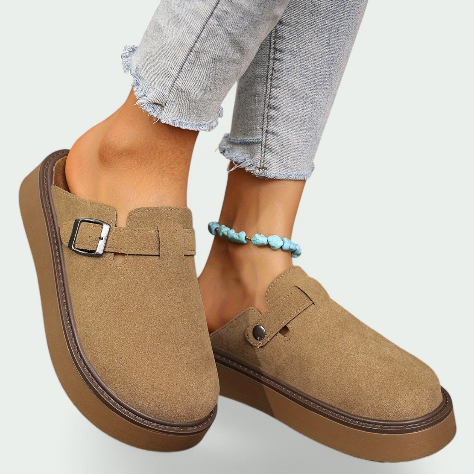 Kvinnors Retro Sandaler i PU-läder med Tjock Sula 8