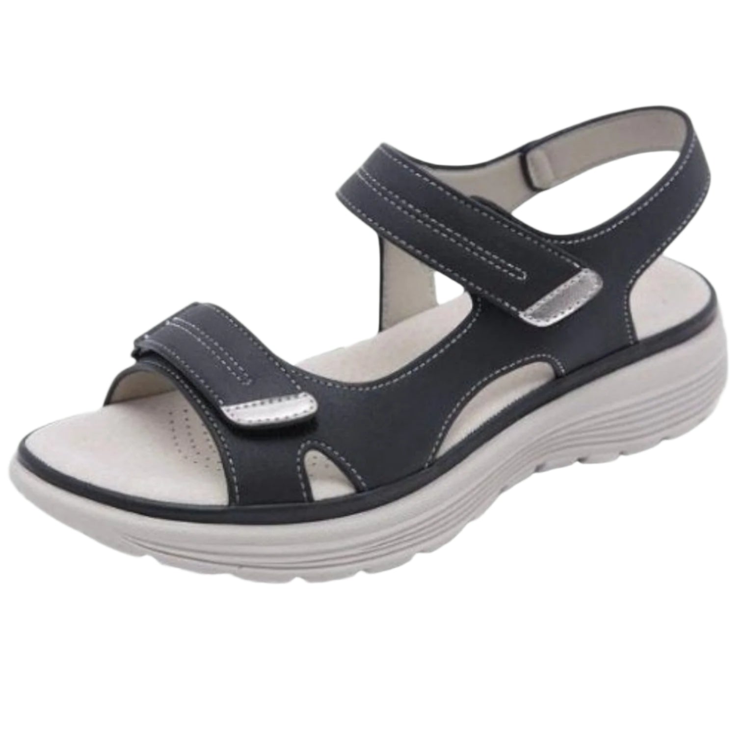 Kvinnors Sandaler Justerbar Kardborreband Flexibel Gummisula 0