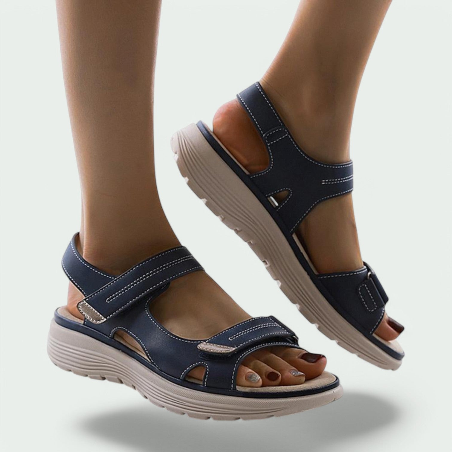 Kvinnors Sandaler Justerbar Kardborreband Flexibel Gummisula 2