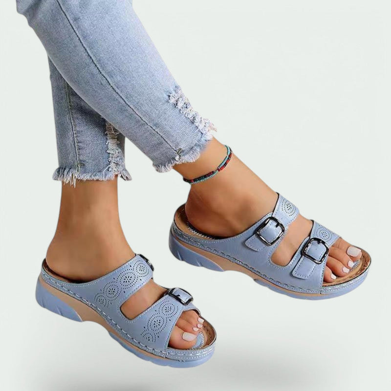 Kvinnors Sandaler Justerbar Syntetiskt Läder med Bred Klack 5