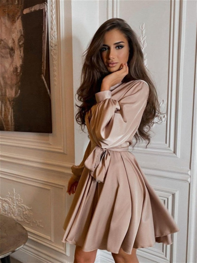 Kvinnors Satin Klänning Elegant Modell För Speciella Tillfällen 2