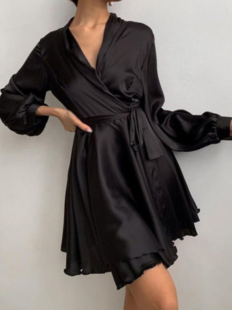 Kvinnors Satin Klänning Elegant Modell För Speciella Tillfällen 3