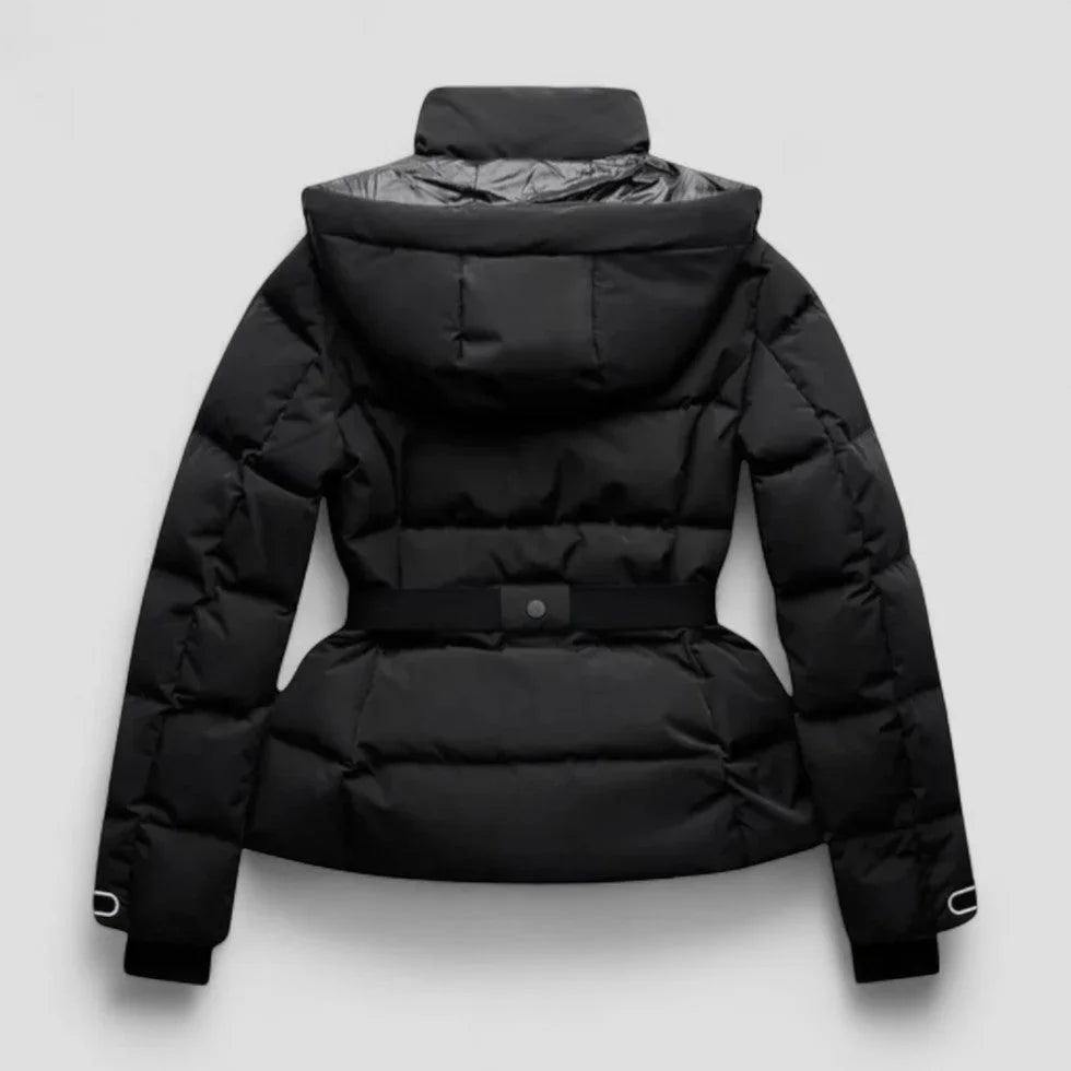Kvinnors Skidjacka Isolerad med Avtagbar Huva och Smickrande Midja 1