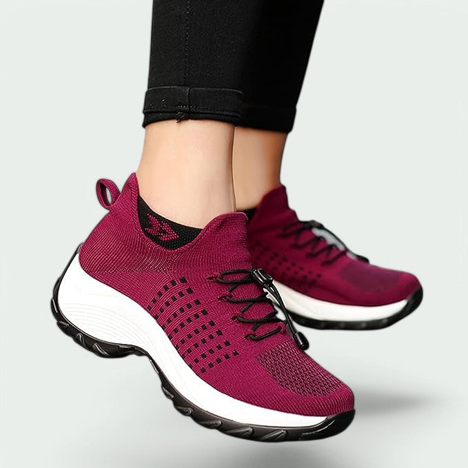 Kvinnors Sneakers Flexibla Mesh Material Andningsbar Halkfri Sula 2