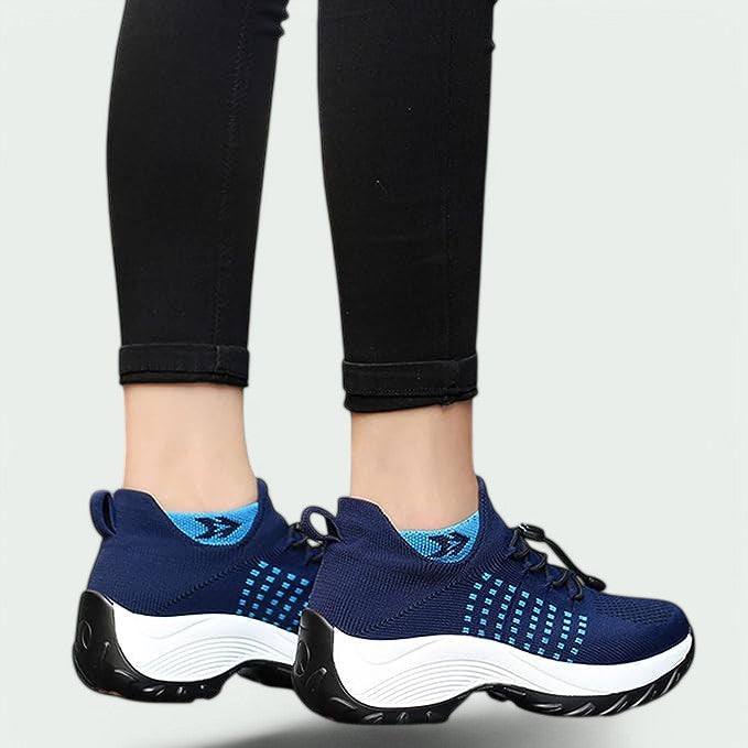 Kvinnors Sneakers Flexibla Mesh Material Andningsbar Halkfri Sula 9