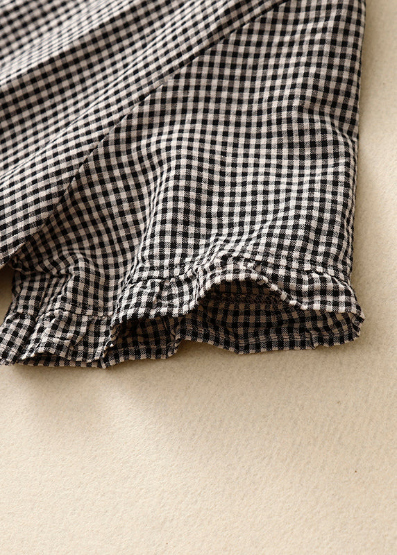 Kvinnors Sommarklänning Rutig Patchwork Loose Fit 3