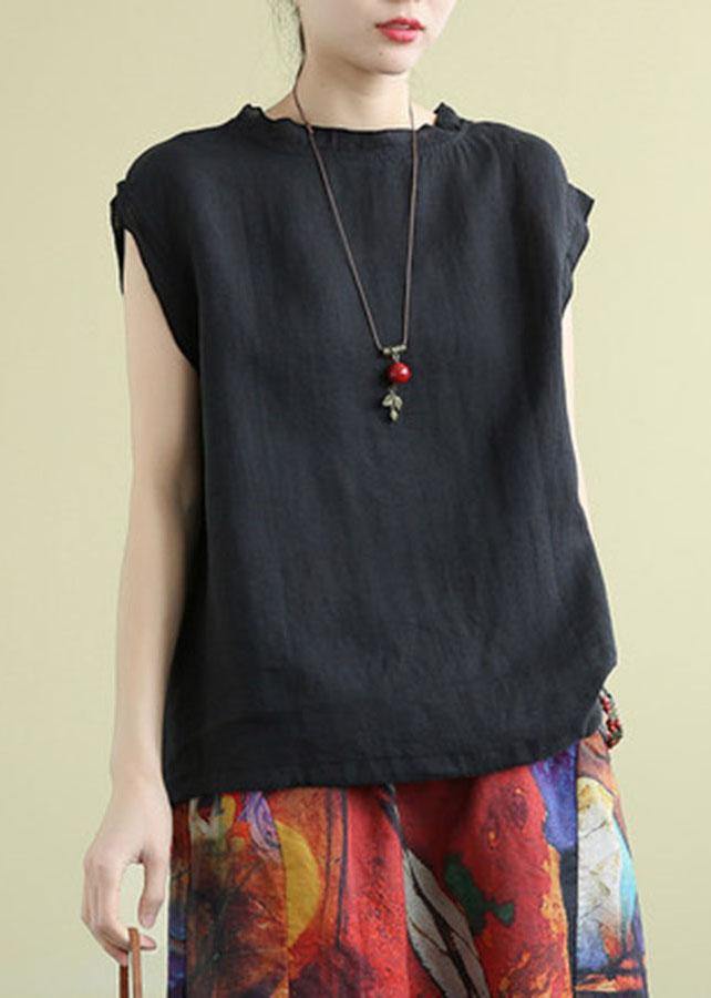 Kvinnors Sommartopp O-halsad Ärmlös Chic Design 1