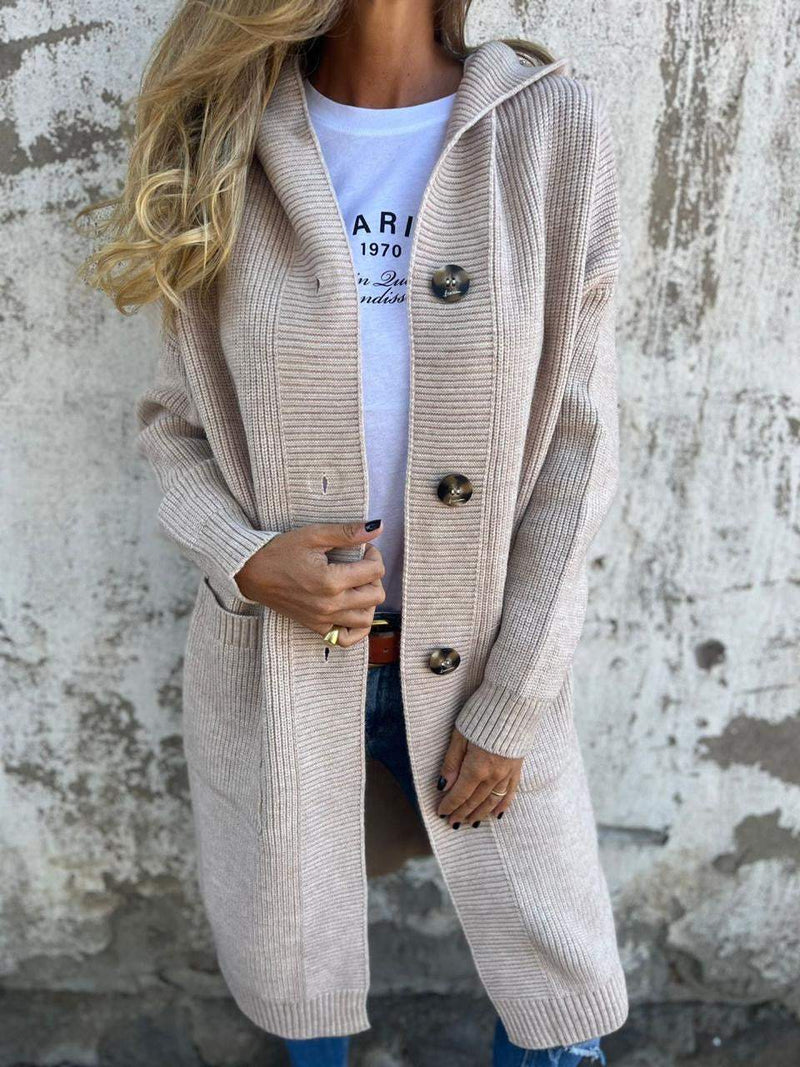 Kvinnors Stickad Cardigan Tidlös Design 1