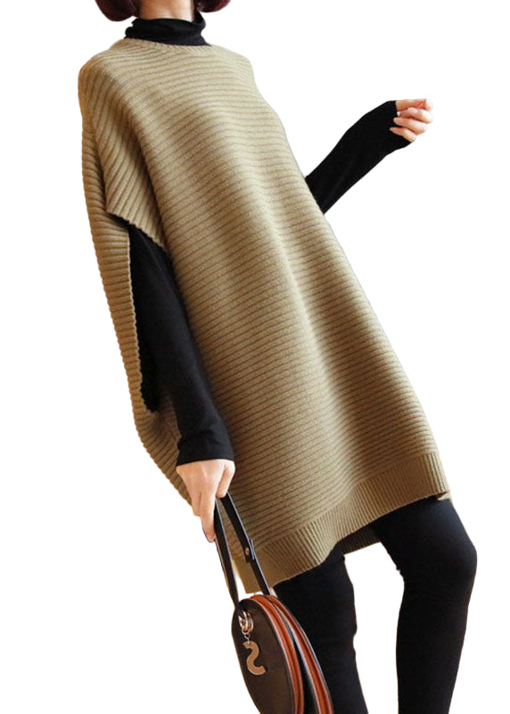 Kvinnors Stickad Väst Patchworkdesign 0