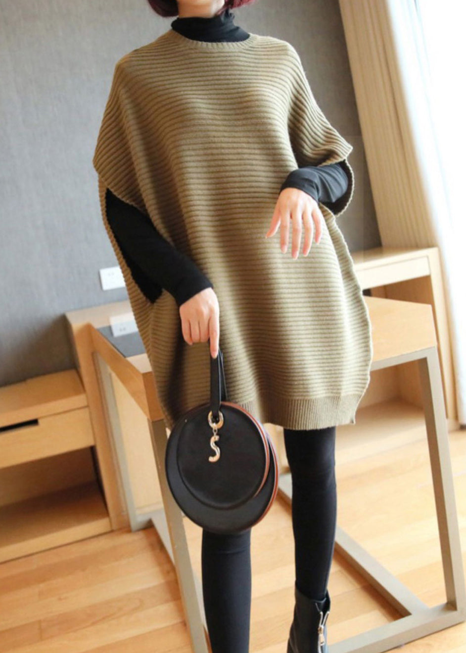 Kvinnors Stickad Väst Patchworkdesign 3