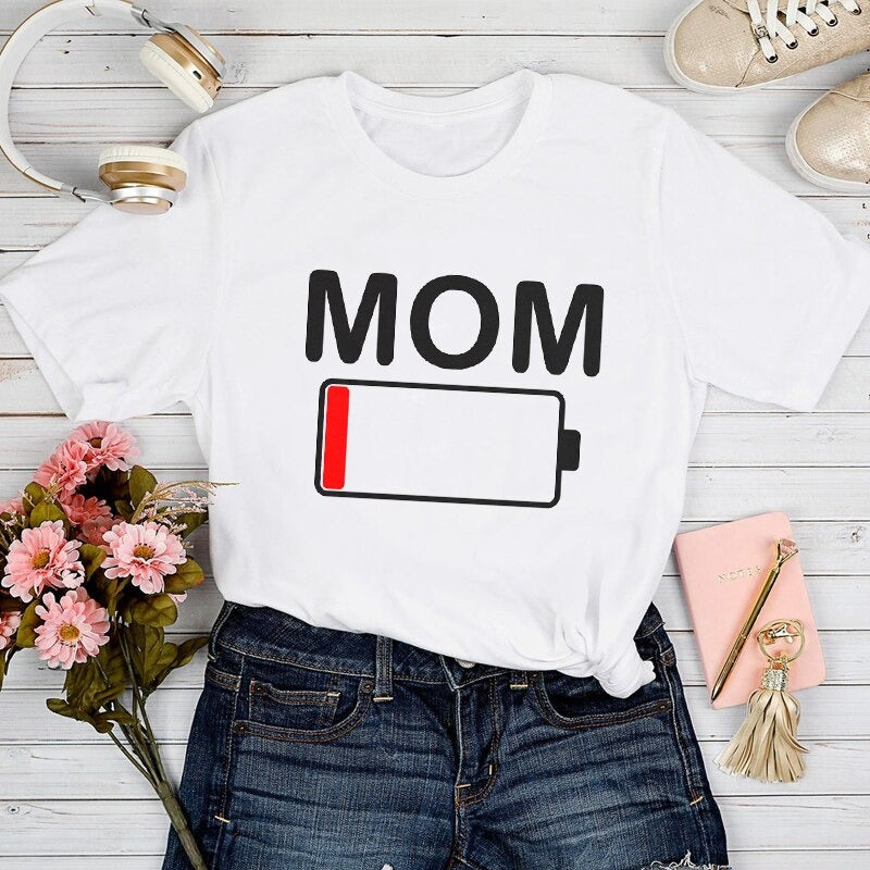 Kvinnors T-shirt Mom Life Trendig 0