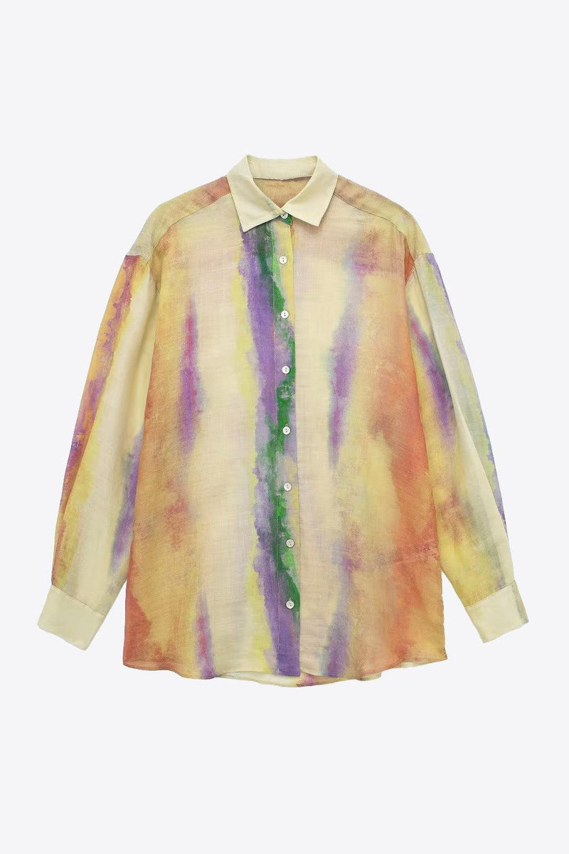 Kvinnors T-shirt Set Långa Ärmar Knyt Kjol 100% Bomull 1